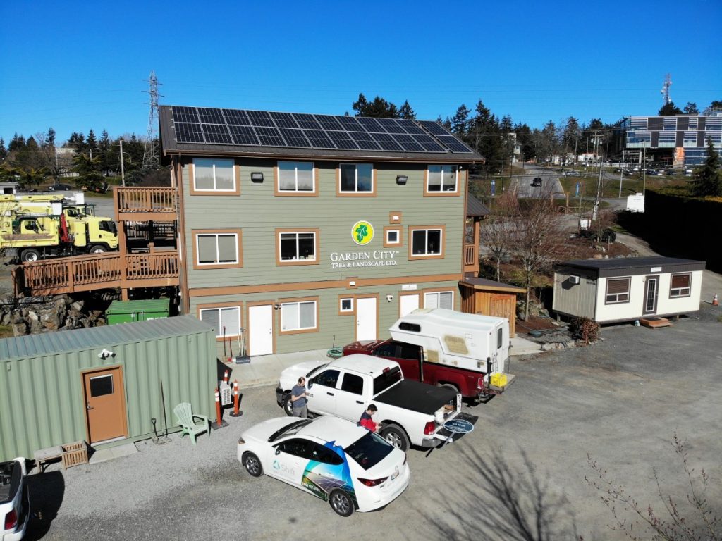 rooftop solar panel installation for local business in Victoria BC