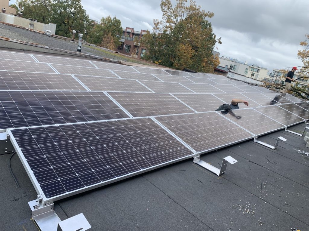 rooftop flat mount solar array for Vancouver BC business
