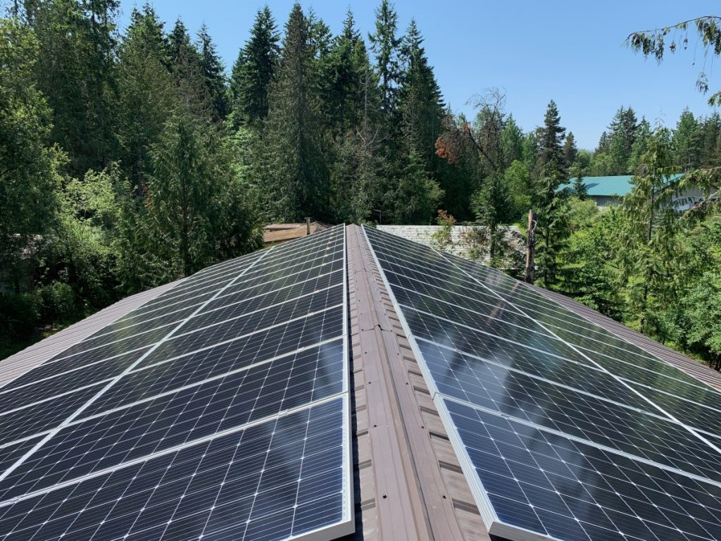 rooftop solar array in Parksville BC