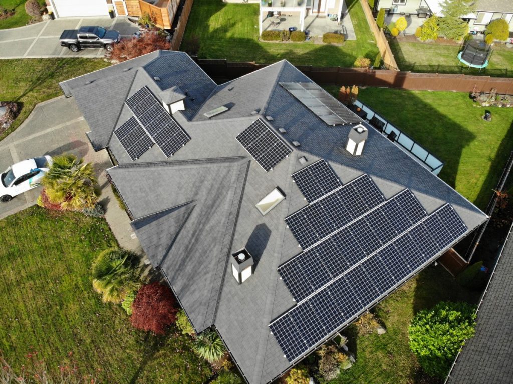 Rooftop solar array in Victoria BC