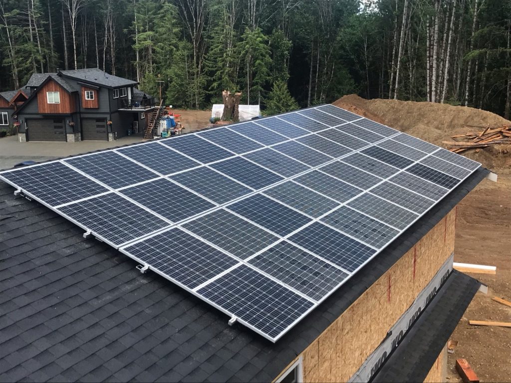 Rooftop solar panel installation in Nanaimo BC