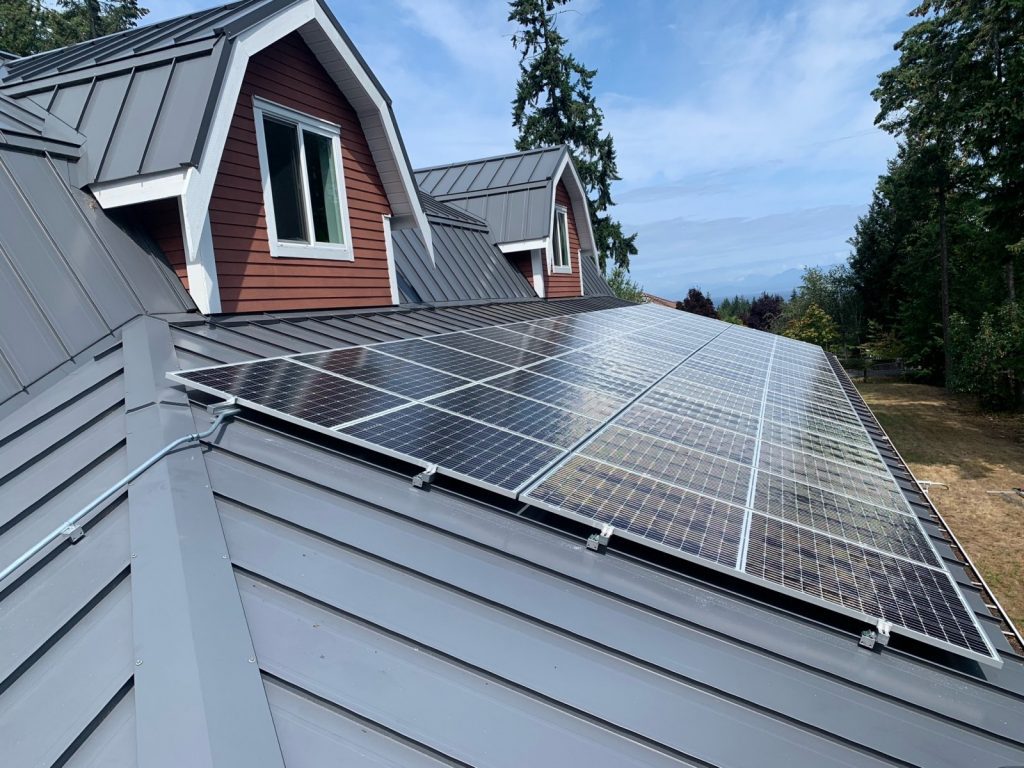 rooftop solar panel installation in Lantzville BC
