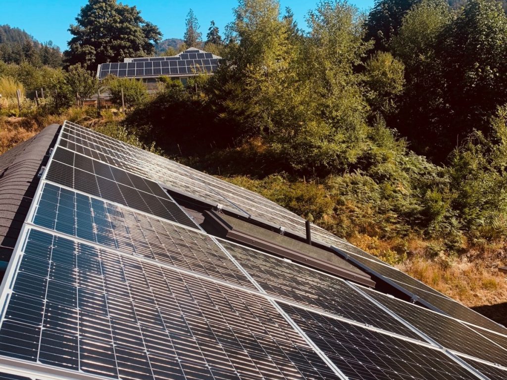 Rooftop solar panel installation in Sooke BC