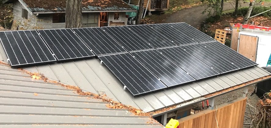 4.02kW Solar Panel Installation, with powerwall, on Salt Spring Island BC